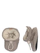 Melton Structure Textile Slippers Beige