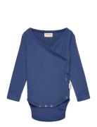 Petit Piao Ppdi Body L/S Fold Over Nb Noos Blå