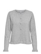 ONLY Onlcinderel Ls Frill Cardigan Ex Knt Grå