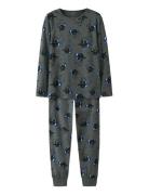 Name It Nkmnightset Dark Grey Mel Skull Noos Grå
