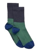 Melton Block Colour Socks Marinblå