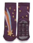 Melton Shooting Star Sock - Anti-Slip Lila