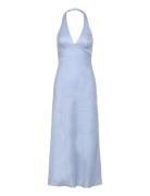 Bardot Paola Halter Linen Midi Dress Blå