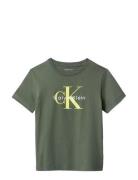 Calvin Klein Ck Monogram Ss T-Shirt Grön