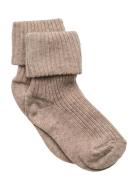 Mp Denmark Cotton Rib Baby Socks Beige