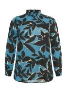 Kaffe Curve Kcami Ls Blouse Printed Blå