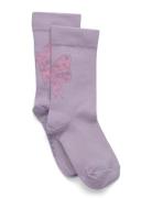 Melton Dot Bow Socks Lila