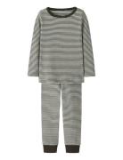 Name It Nmnnightset Stripe Rib Noos Brun