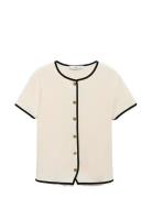 Mango Cotton T-Shirt With Contrasting Trim Vit