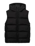 Mango Quilted Gilet With Hood Svart
