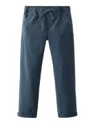 Mango Elastic Waist Trousers Marinblå