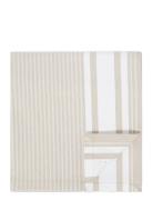 Lexington Home Icons Striped Org Cotton Oxford Tablecloth Beige