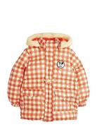 Mini Rodini Ritzratz Patch Gingham Aop Heavy Puffer Orange