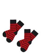 FUB 2-Pack Classic Stripe Socks Röd