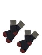 FUB 2-Pack Colour Block Socks Marinblå