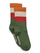 Melton Wide Stripes Socks Grön