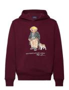 Ralph Lauren Kids Polo Bear Fleece Hoodie Burgundy