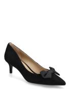 Lauren Ralph Lauren Adrienne Bow-Trim Suede Pump Svart