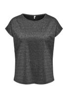 ONLY Carmakoma Carmoster Glitter S/S Top Jrs Noos Svart