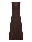 Bardot Cordelia Linen Midi Dress Brun