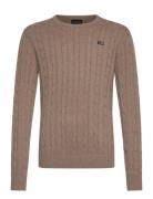 Lexington Clothing Brayden Cotton Cable Sweater Brun