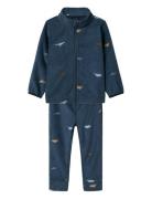 Name It Nmnspektra Fleece Set Aop Fo Marinblå