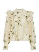 Vila Viremo L/S Frill Top Kräm