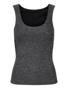 ONLY Carmakoma Carea Glitter S/L 2-Ways Top Jrs Noos Grå