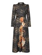 By Ti Mo Tailored Satin Shirt Dress Svart
