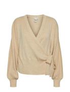 YAS Yasassi Ls Wrap Knit Cardigan S. Noos Kräm