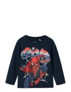 Name It Nmmalvis Spider Ls Nreg Top Mar Marinblå
