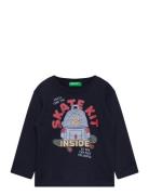 United Colors Of Benetton T-Shirt L/S Marinblå