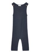 Mango Knitted Long Jumpsuit Marinblå