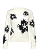 French Connection Paislee Floral Jacquard Jumper Vit