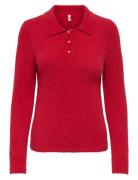 ONLY Onlpetra Ls Polo Bling Cc Knt Röd