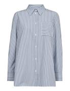 MOS MOSH Mmelinda Slim Stripe Shirt Blå