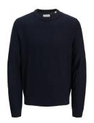 Jack & J S Jjroy Knit Crew Neck Aw25 Jnr Marinblå