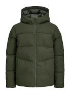 Jack & J S Jjglobal Puffer Jacket Jnr Grön