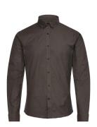 Lindbergh Oxford Superflex Shirt L/S Brun