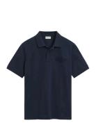 GANT Reg Tonal Shield Ss Polo Marinblå