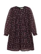 Creamie Dress Flower Dobby Svart