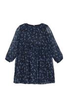 Creamie Dress Flower Dobby Blå
