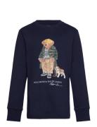 Ralph Lauren Kids Polo Bear Cotton Long-Sleeve Tee Marinblå