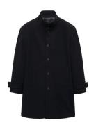 Mango Wool Funnel Neck Coat Marinblå