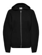 Monki Shaped Knitted Hoodie Svart