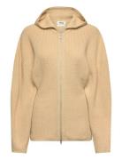 Monki Shaped Knitted Hoodie Beige