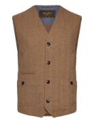 Mos Mosh Gallery Mmgconor Herringb Waistcoat Brun