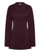 Monki Shaped Longsleeve Dress Burgundy