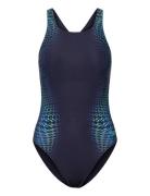Speedo Womens Digital Printed Medalist Marinblå