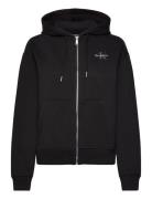 Calvin Klein Jeans Monologo French Terry Fz Bf Hood Svart